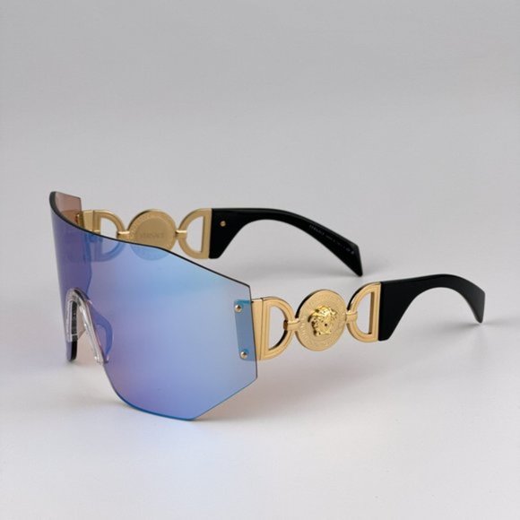 Versace VE2258 1002MA BRAND NEW Sunglasses Pink Mirrored Blue Shield Unisex main image 4